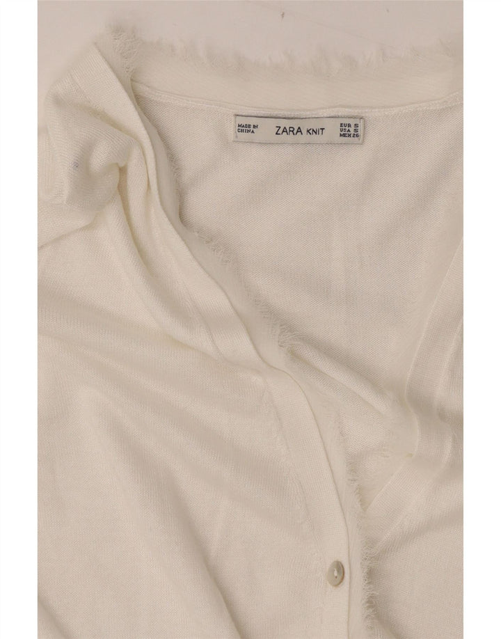 Maglione cardigan da donna Zara UK 10 piccolo bianco