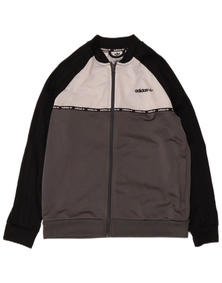 Giacca da ginnastica grafica da ragazzo Adidas 13-14 anni Colorblock grigio