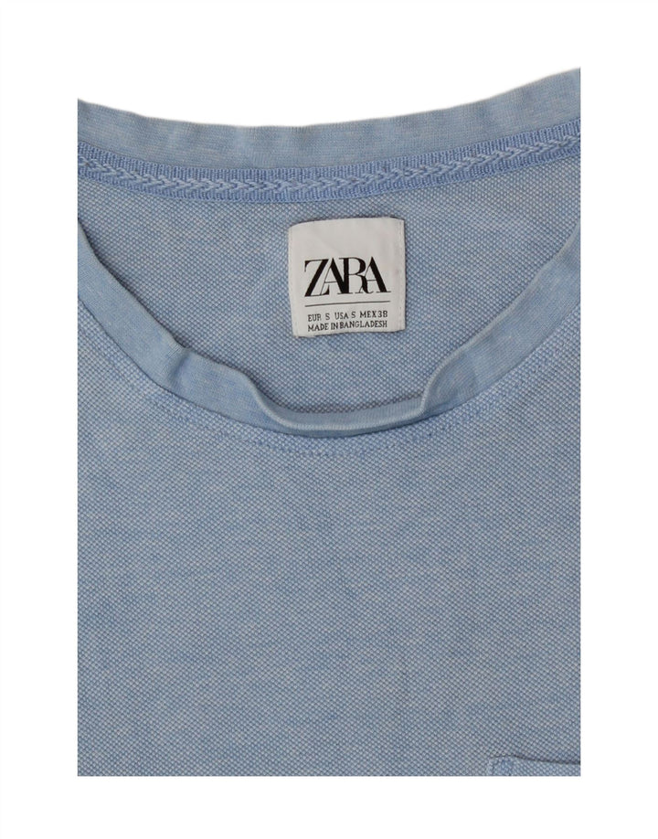 T-shirt Zara da uomo Top piccola blu