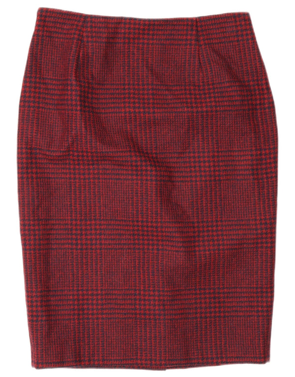 Gonna a tubino da donna Hobbs UK 10 piccola W28 lana pied de poule rossa