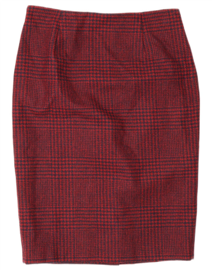 Gonna a tubino da donna Hobbs UK 10 piccola W28 lana pied de poule rossa