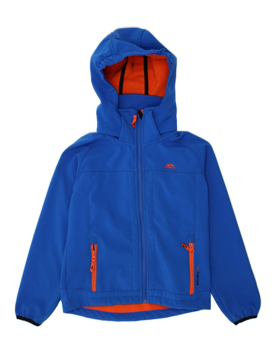 TRESPASS Boys Hooded Windbreaker Jacket 9-10 Years Blue Polyester Vintage Trespass and Second-Hand Trespass from Messina Hembry 