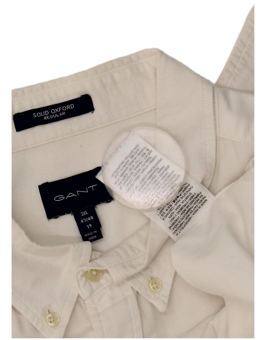 Camicia Gant da uomo vestibilità regolare taglia 47/48 19 3XL cotone bianco