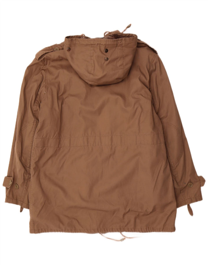 Giacca militare vintage da uomo con cappuccio IT 52 XL Poliestere beige