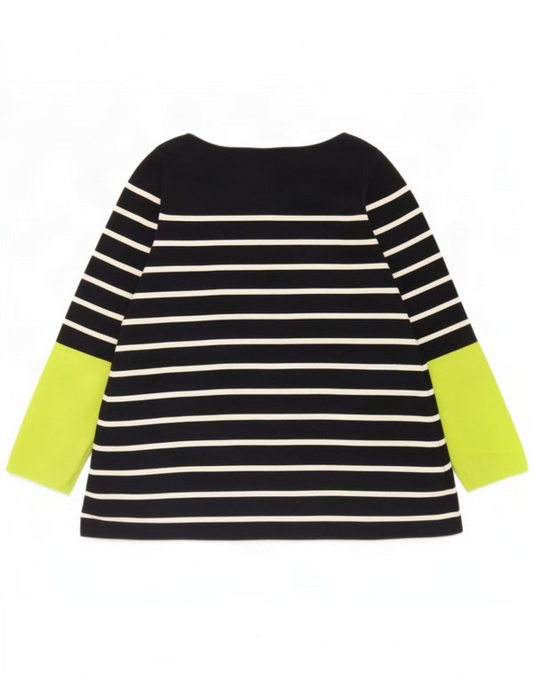 Cos Top da donna a maniche lunghe UK 14 Cotone a righe blu navy medio