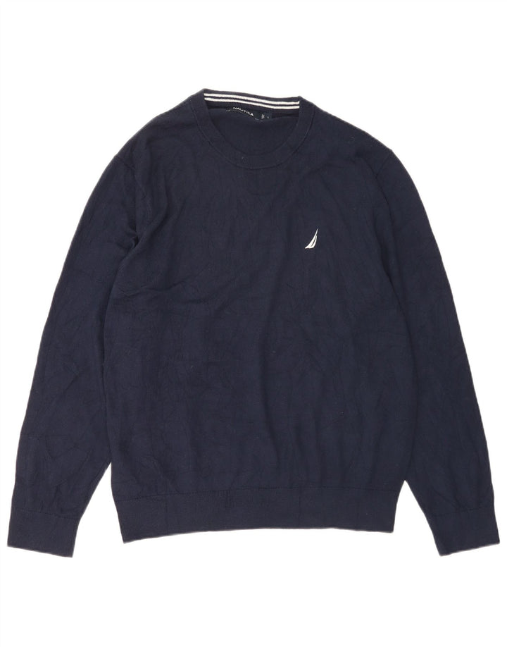 Maglione maglione girocollo da uomo Nautica grande blu navy