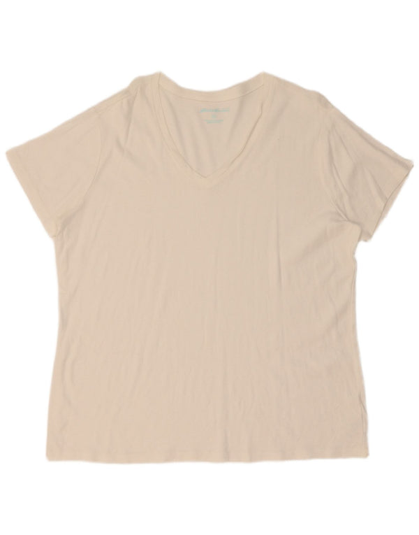 T-shirt da donna Eddie Bauer Top UK 20 2XL cotone bianco