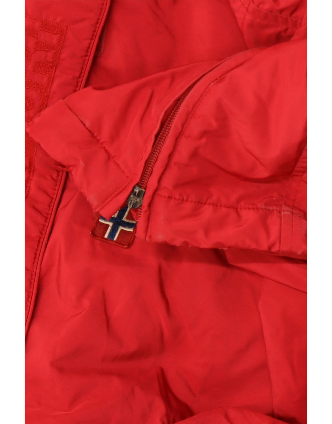 Giacca anorak con cappuccio grafico da donna NAPAPIJRI UK 14 poliestere rosso medio