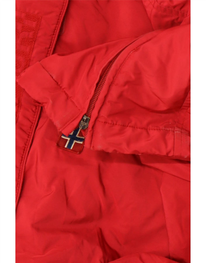 Giacca anorak con cappuccio grafico da donna NAPAPIJRI UK 14 poliestere rosso medio
