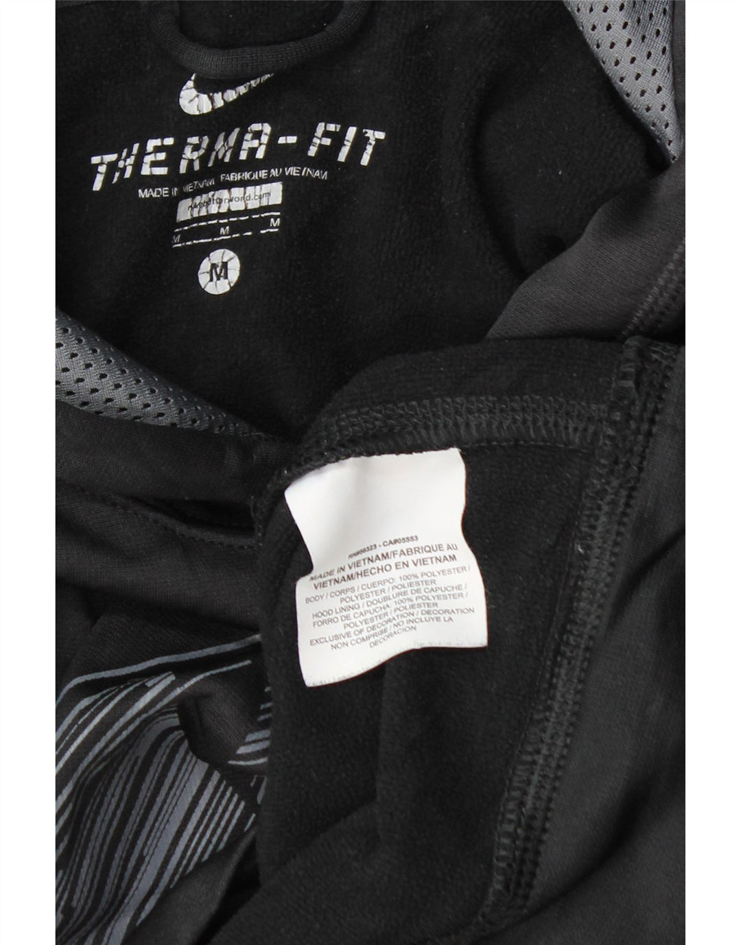 Felpa con cappuccio grafica Nike Therma-Fit da uomo, media, in poliestere blu navy