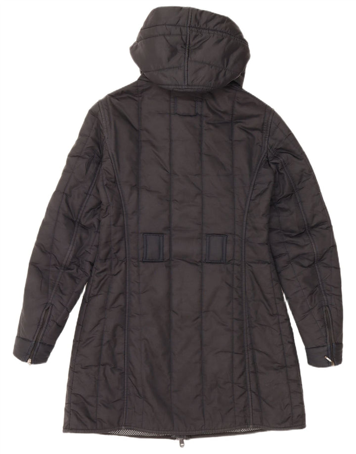 REFRIGIWEAR Cappotto imbottito con cappuccio da donna UK 14 medio blu navy in poliammide