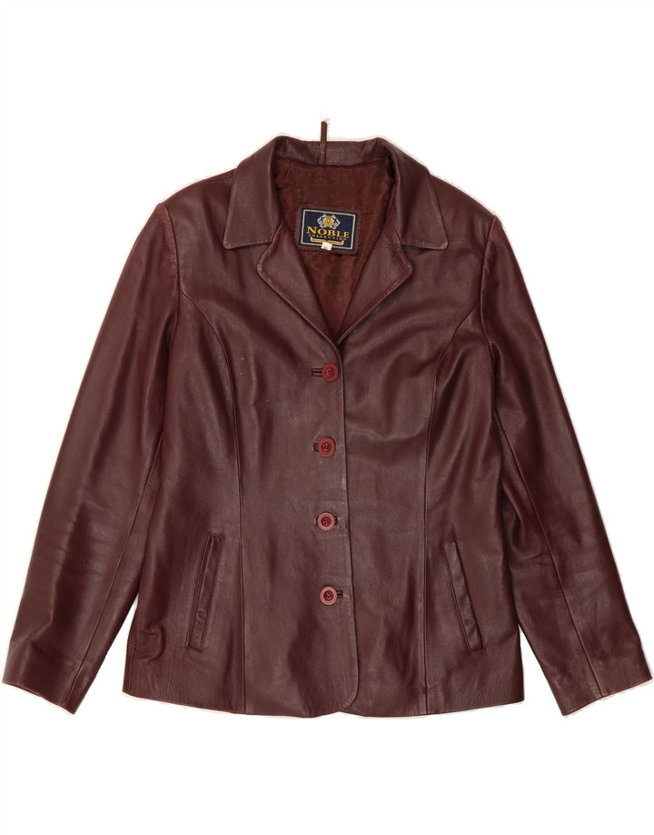 NOBLE Womens Leather Jacket UK 18 XL Maroon Leather Vintage Noble and Second-Hand Noble from Messina Hembry 