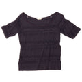 Top camicetta corta da donna Ralph Lauren UK 12 medio blu navy