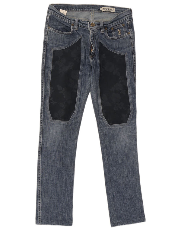 Jeans slim da donna Jeckerson W29 L28 cotone floreale blu