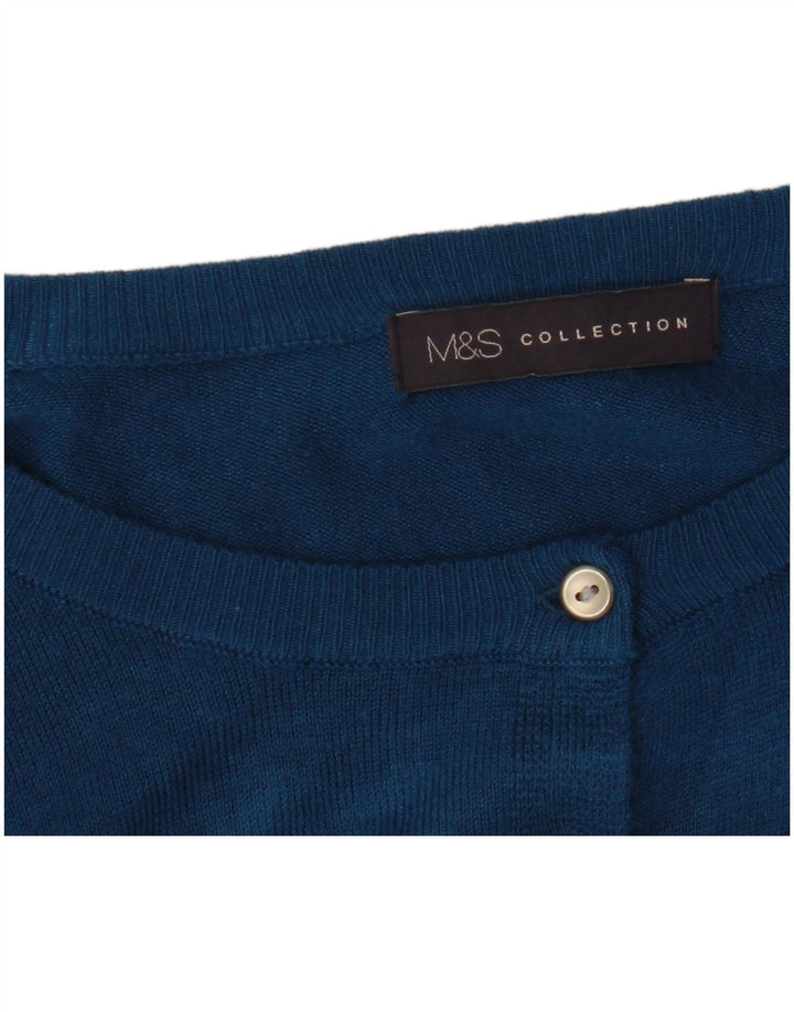 Maglione cardigan da donna Marks & Spencer UK 18 XL Blu