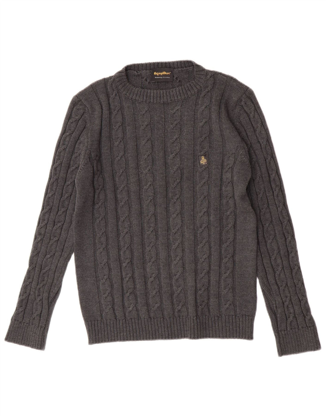 Maglione da donna girocollo Refrigiwear in lana vergine grigio medio