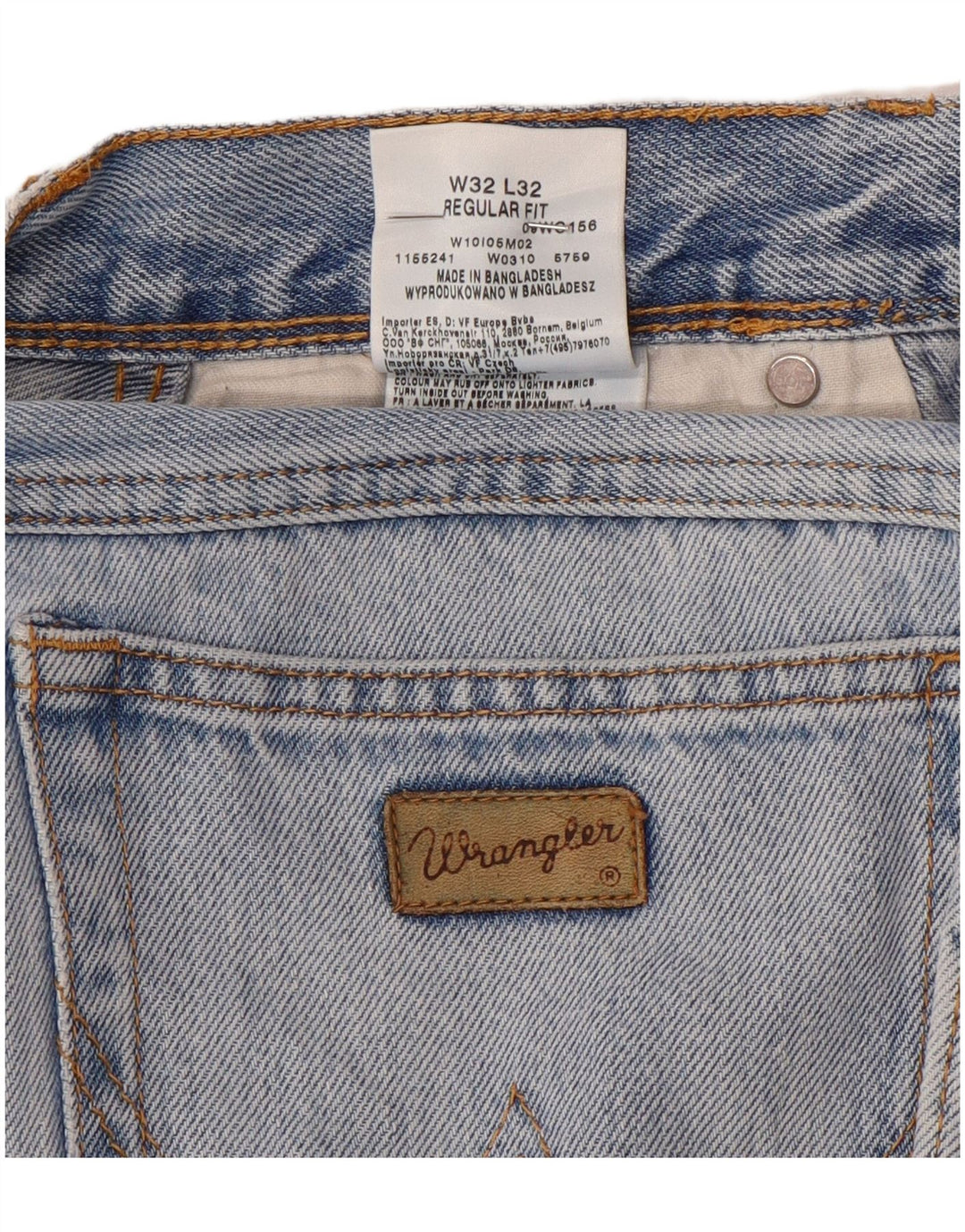 Jeans dritti da uomo vestibilità regolare WRANGLER W32 L32 cotone blu