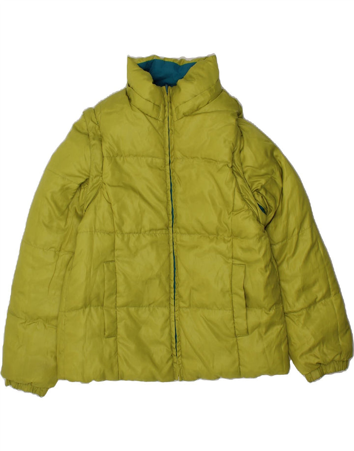 BENETTON Girls Reversible Padded Jacket 5-6 Years Small  Blue Polyamide Vintage Benetton and Second-Hand Benetton from Messina Hembry 