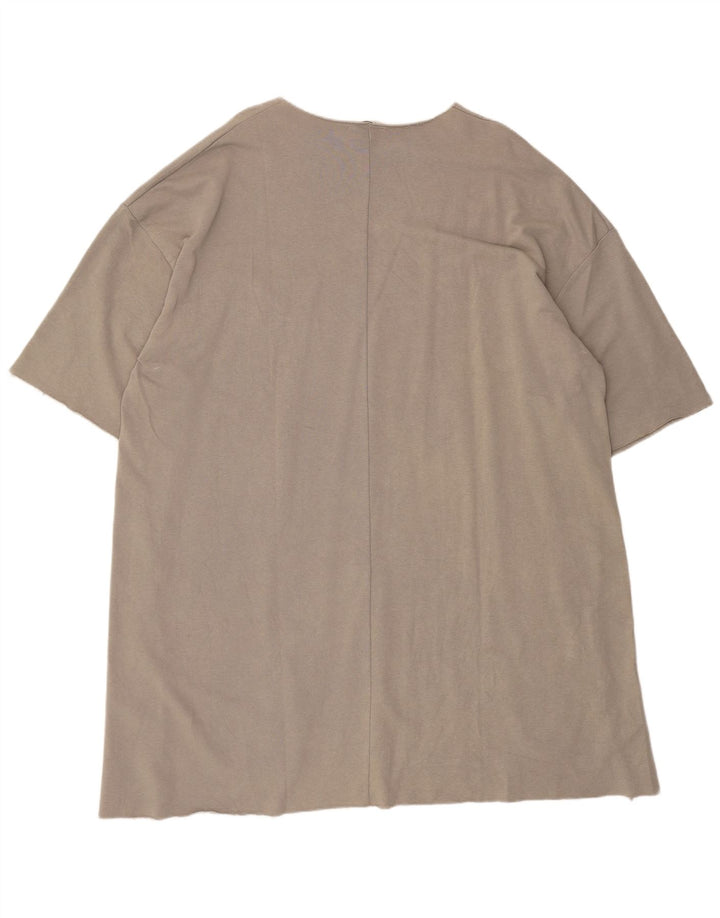Abito T-shirt con grafica oversize da donna Zara UK 14 Cotone grigio medio