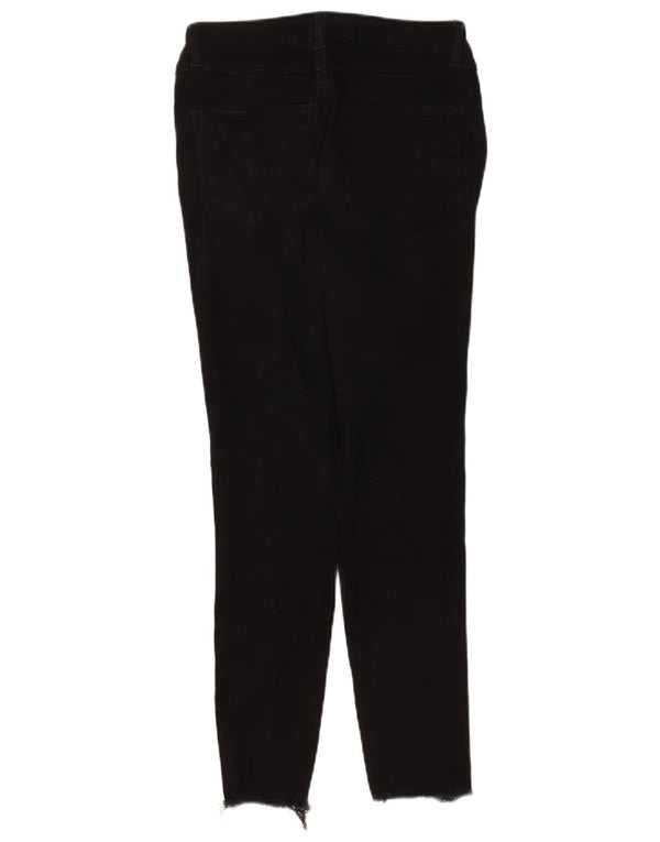 Jeans skinny corti da donna MINT VELVET UK 12 Medium W26 L26 Cotone nero
