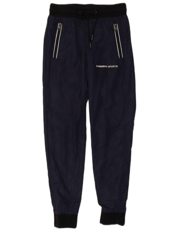 Pantaloni da tuta da donna SUPERDRY Joggers UK 6 XS Blu navy Stampa animalier