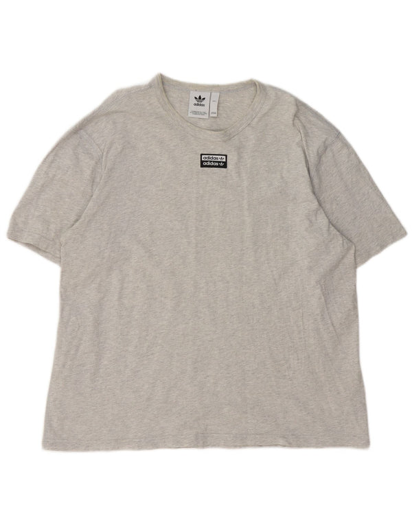 T-shirt da uomo Adidas Top grande in cotone chiazzato grigio