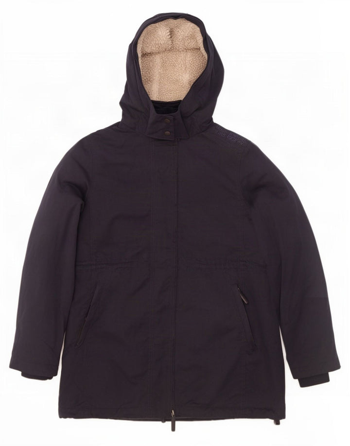 Giacca parka da uomo con cappuccio alto Superdry UK 42 XL poliestere blu navy