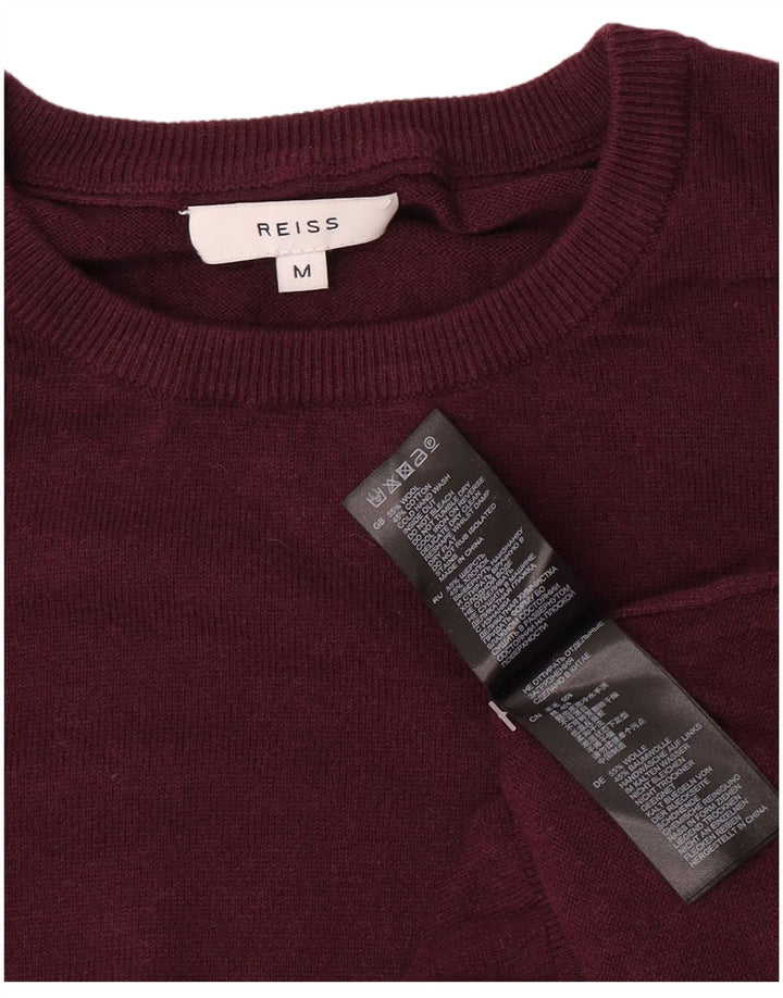 Maglione da uomo girocollo Reiss in lana marrone medio medio