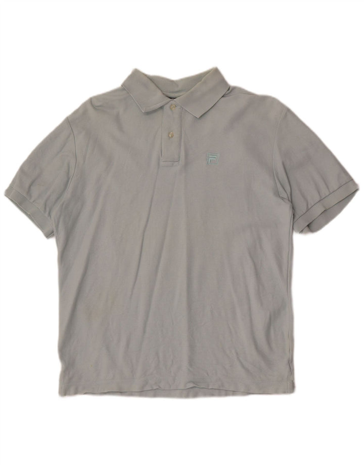 Polo da uomo Fila Large in cotone grigio