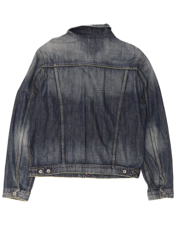 MUSTANG Mens Denim Jacket UK 44 XL Blue Cotton