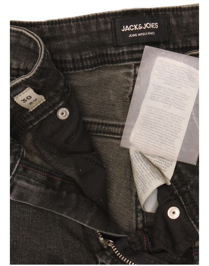 Jeans slim da uomo Jack & Jones W30 L30 cotone grigio