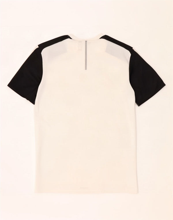 T-shirt Adidas Climalite da uomo, piccola, in poliestere color block bianco