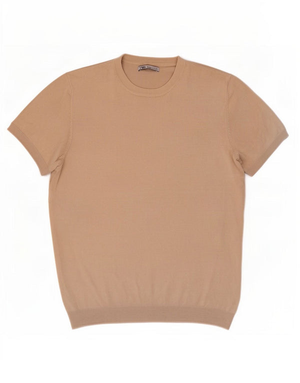 T-shirt Zara da uomo Top Small Beige