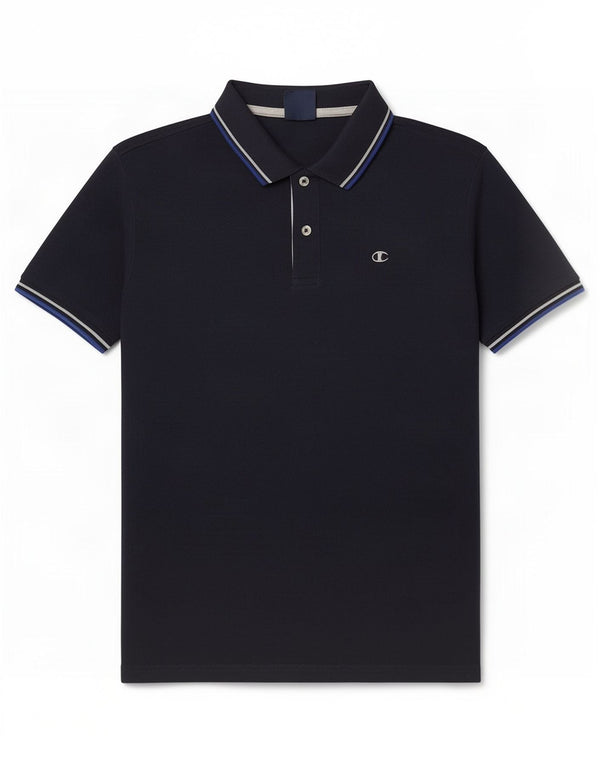Polo da uomo Champion a righe medie blu navy
