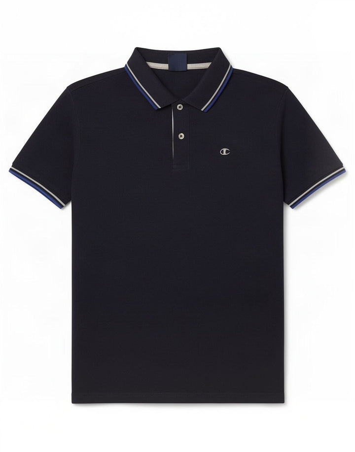Polo da uomo Champion a righe medie blu navy