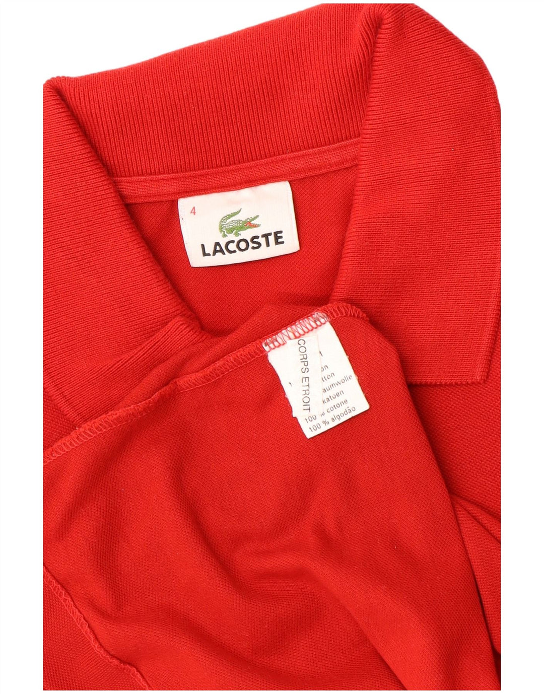 Polo da uomo LACOSTE taglia 4 media in cotone rosso
