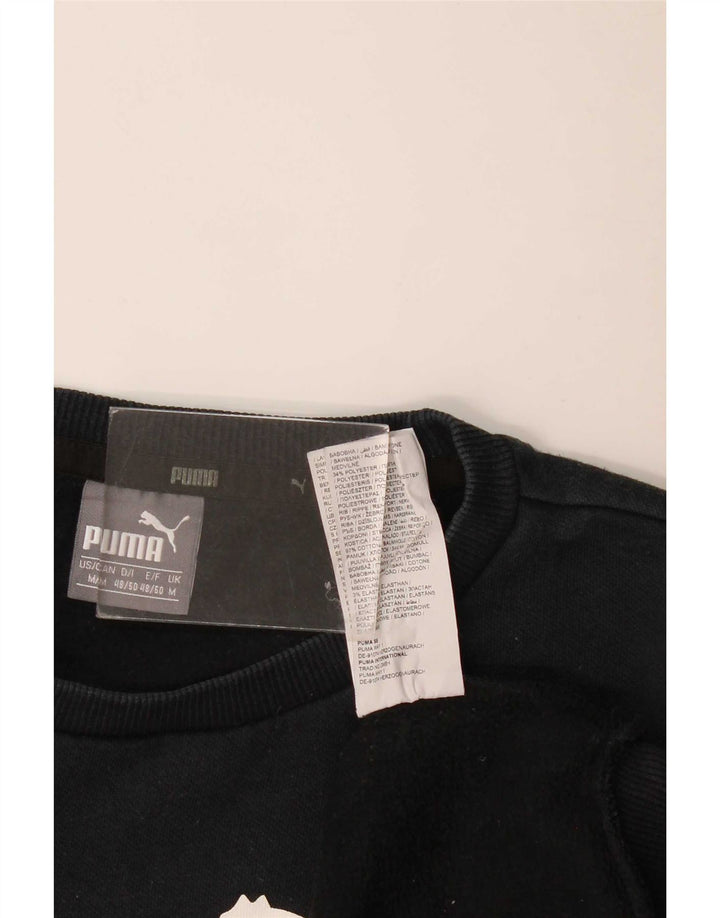 Felpa grafica da uomo Puma Felpa media in cotone nero
