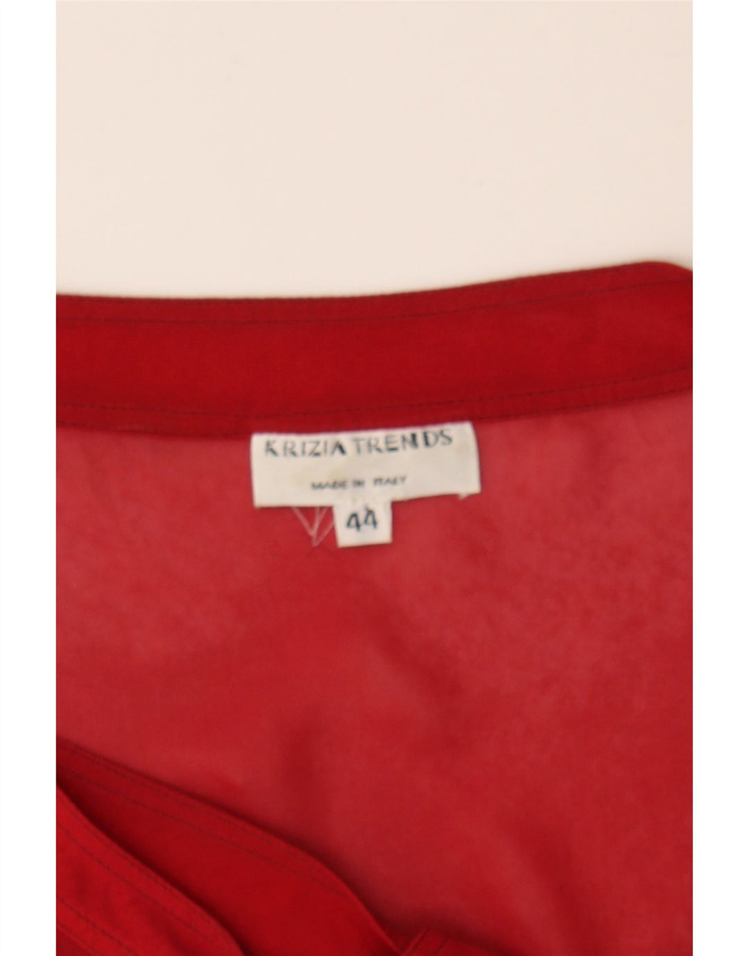 KRIZIA Womens Short Sleeve Shirt Blouse IT 44 Medium Red Viscose Vintage Krizia and Second-Hand Krizia from Messina Hembry 