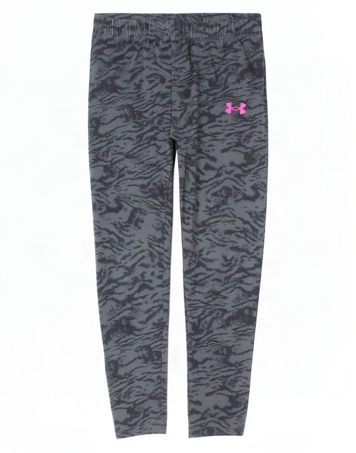 Leggings per ragazze Under Armour 6-7 anni in poliestere tie dye grigio