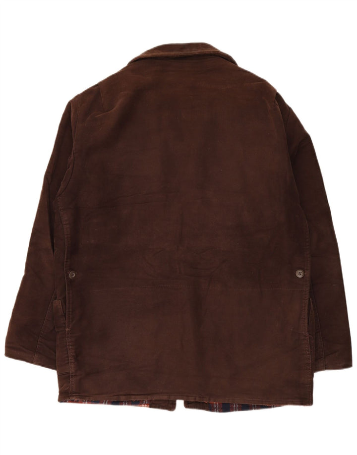 Giacca a vento vintage da uomo IT 54 2XL Cotone color block marrone