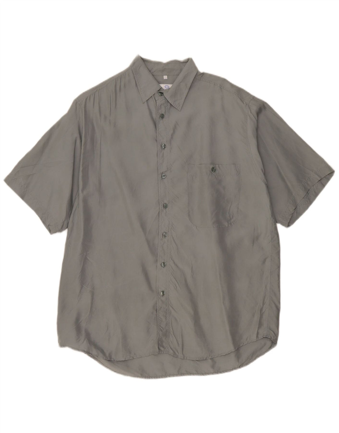 Nuova camicia a maniche corte da uomo veloce taglia 41/42 grande seta grigia