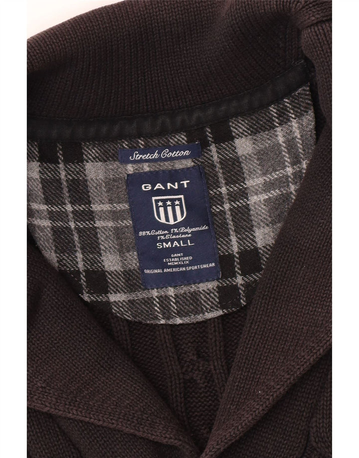 Gant Maglione Cardigan da Uomo Piccolo in Cotone Nero