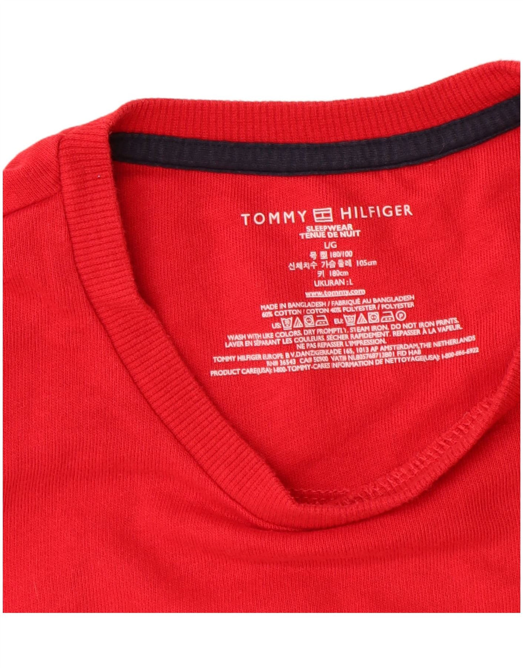 TOMMY HILFIGER Felpa grafica da uomo Maglione grande cotone rosso