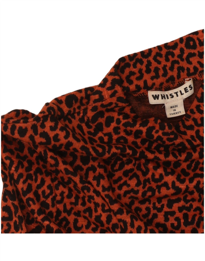 WHISTLES Top da donna a maniche lunghe UK 12 Arancione medio Stampa animalier
