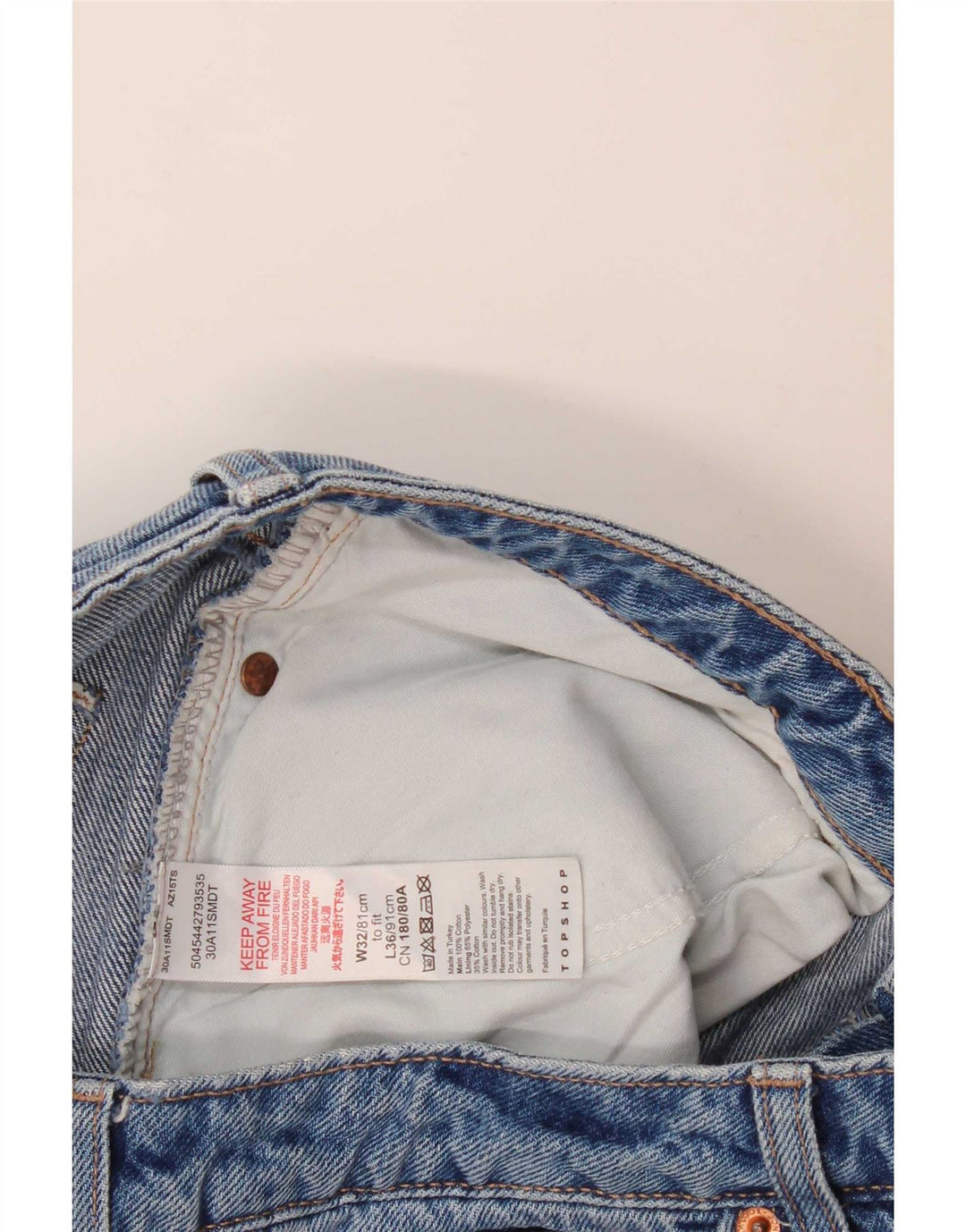 Jeans slim da donna Topshop W32 L33 cotone blu