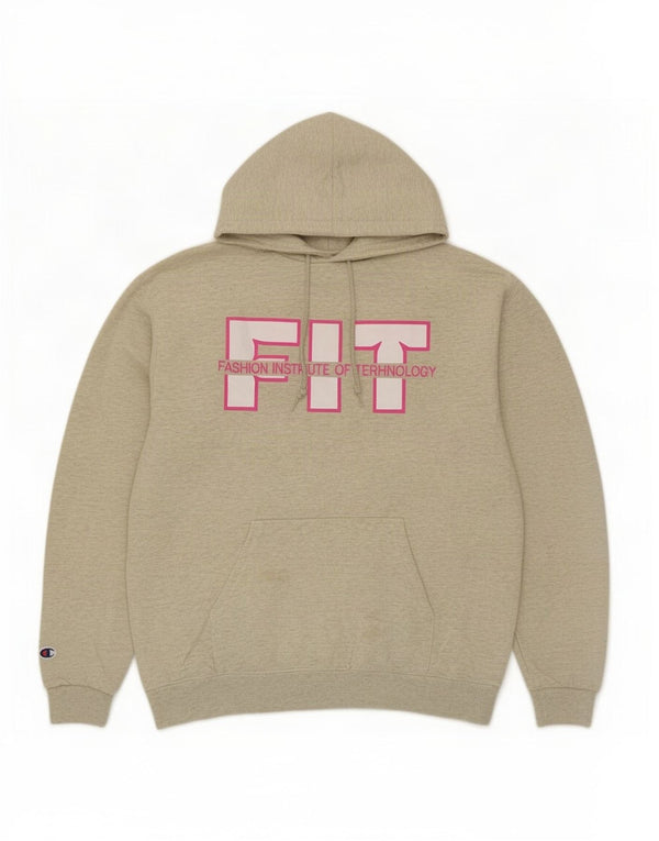 Felpa con cappuccio grafica da uomo Champion in cotone beige medio