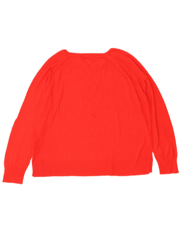 Maglione Zara da donna con scollo a barca UK 16 grande viscosa arancione