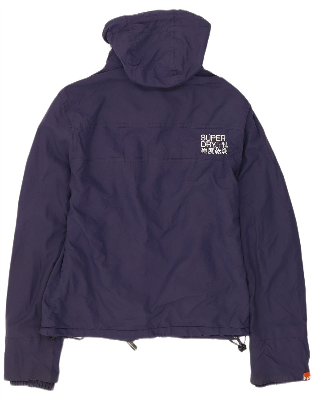 Giacca a vento con cappuccio da donna SUPERDRY UK 14 nylon blu navy medio