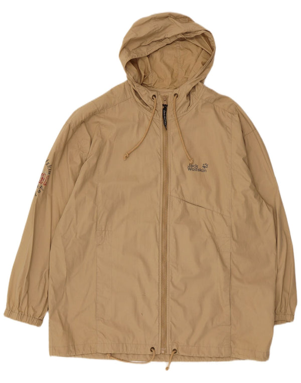 Giubbotto bomber con cappuccio grafico da uomo Jack Wolfskin UK 36/38 Beige medio