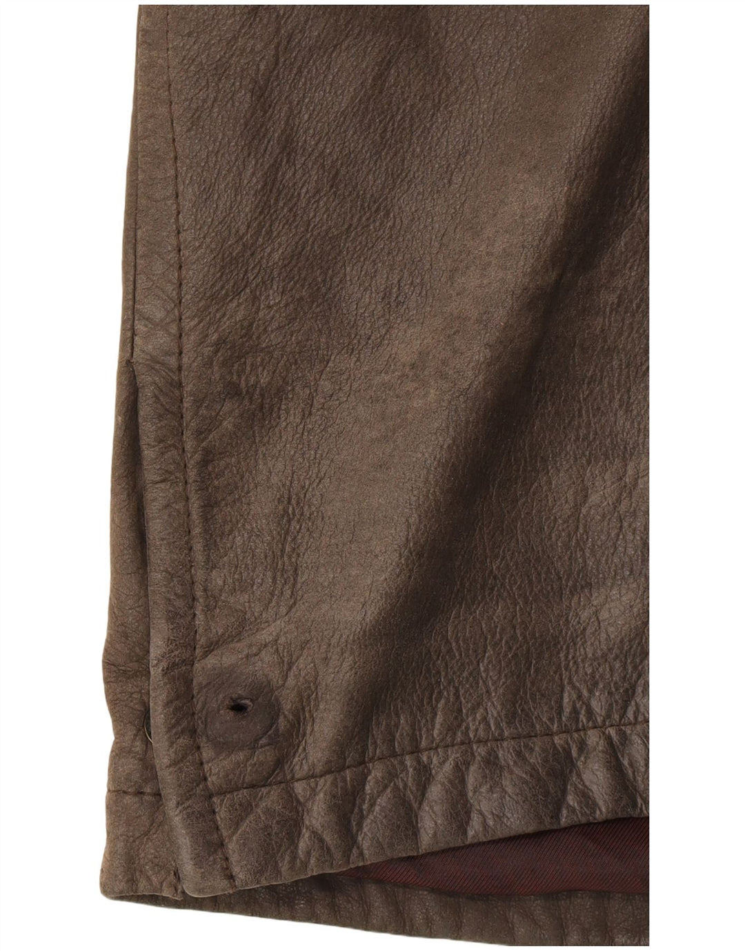 Cappotto in pelle da uomo L.LAMBERTAZZI UK 40 Grande pelle marrone
